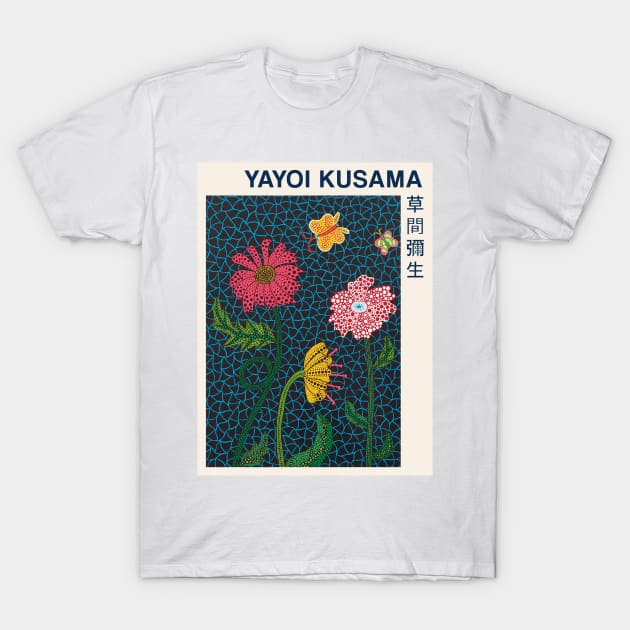 Yayoi Kusama Flower Exhibition T-Shirt by VanillaArt